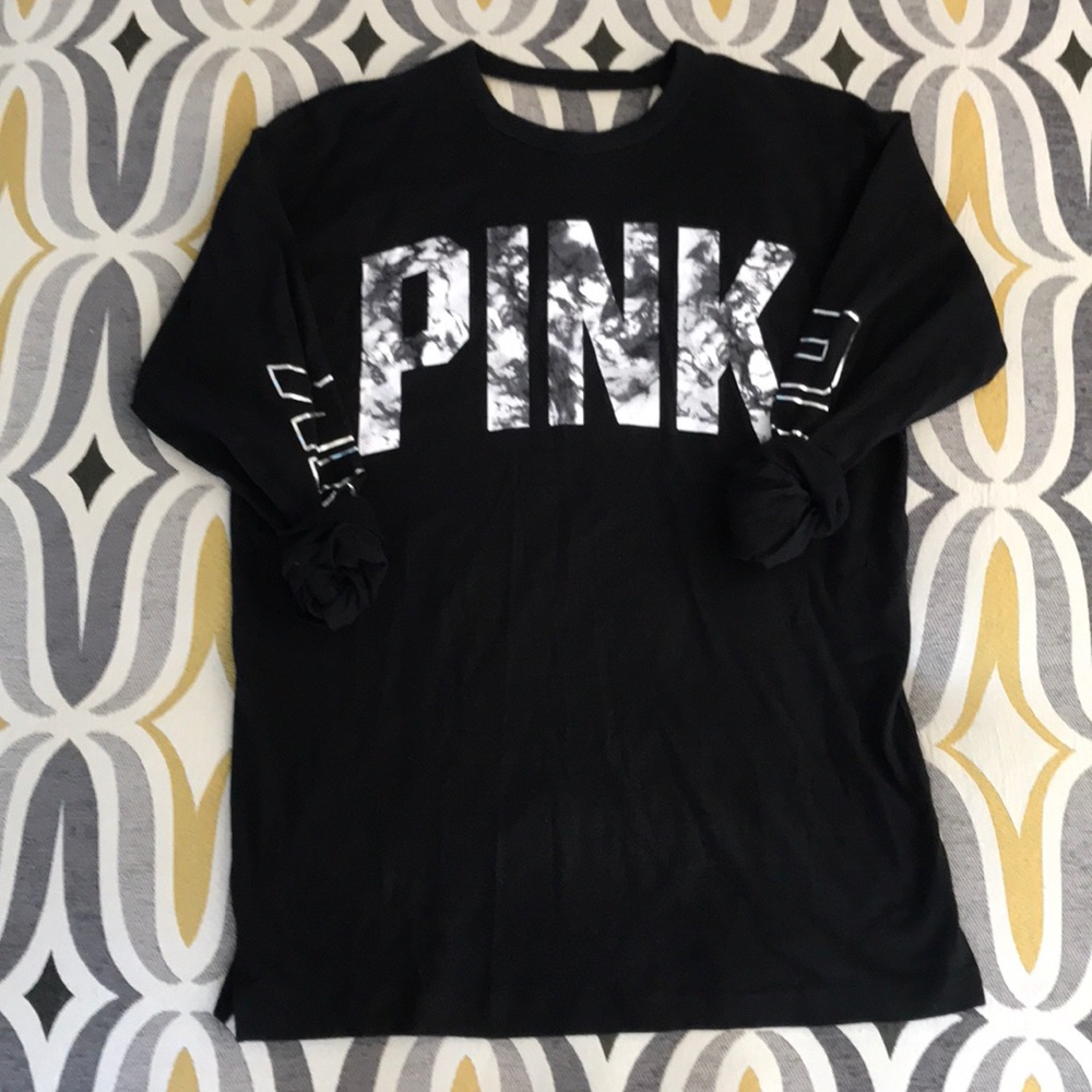 VS PINK long sleeve open back tee